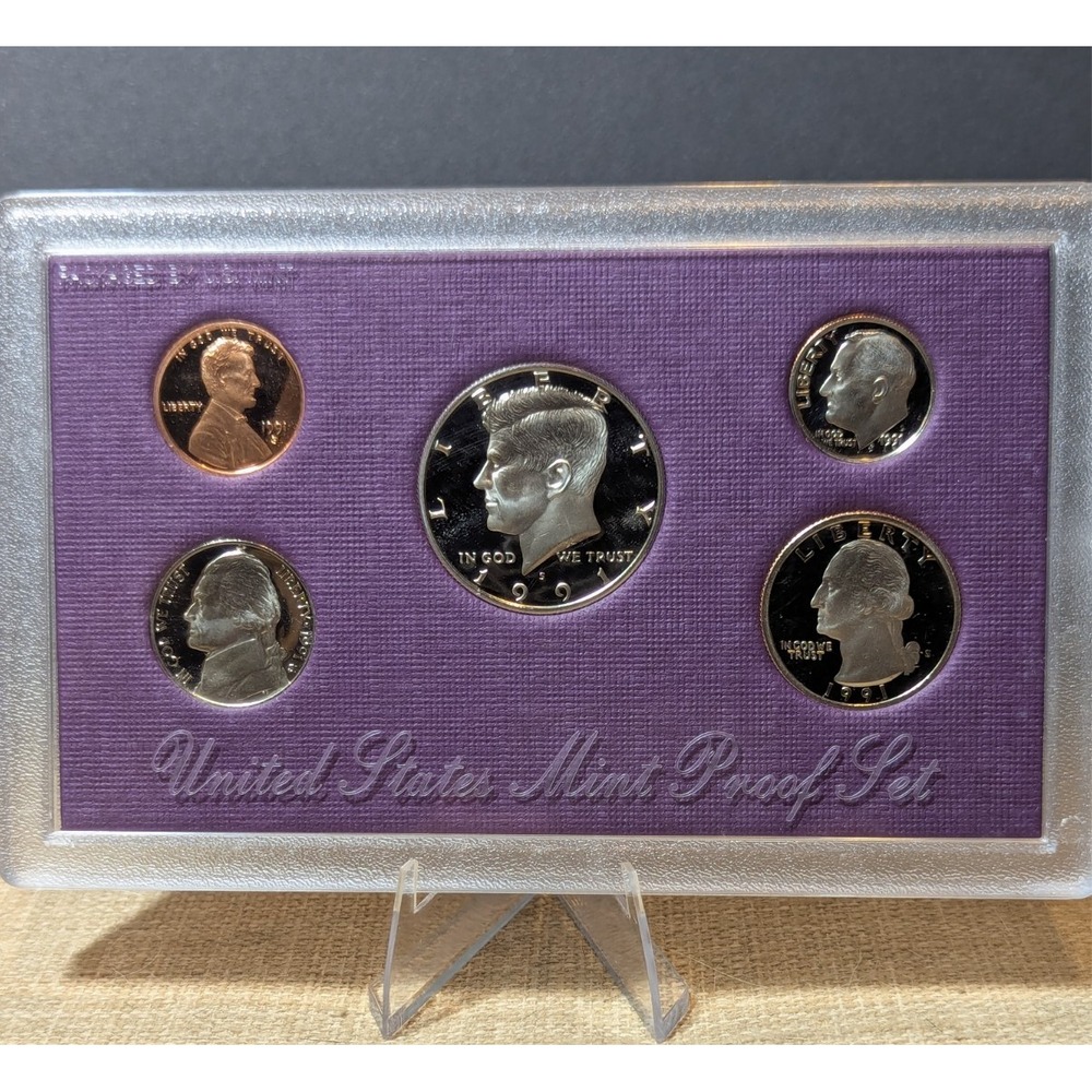 1991 US Mint Proof Set Genuine Original San Francisco Uncirculated 5 Coin Set